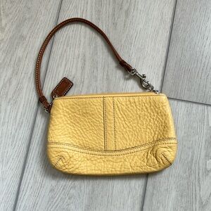 Coach yellow leather bag